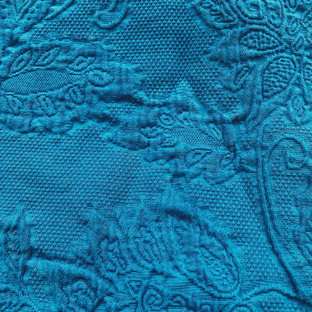 NWOT Company Store Coverlet - full size, teal blue color, floral pattern - Picture 3 of 4
